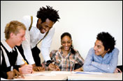 Group Of Young Adults In Group